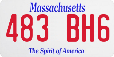 MA license plate 483BH6
