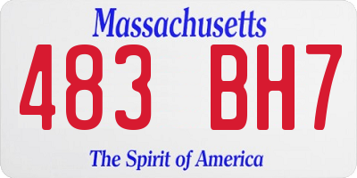 MA license plate 483BH7