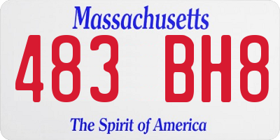 MA license plate 483BH8