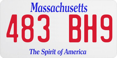 MA license plate 483BH9