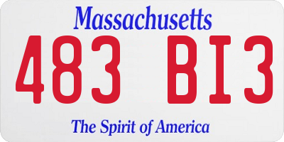 MA license plate 483BI3