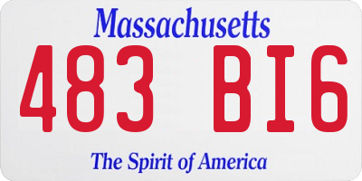 MA license plate 483BI6