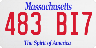 MA license plate 483BI7