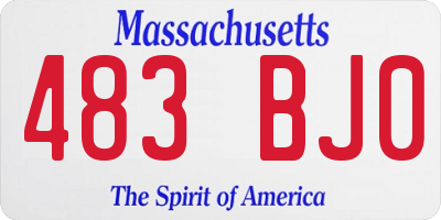 MA license plate 483BJ0