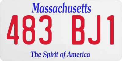 MA license plate 483BJ1