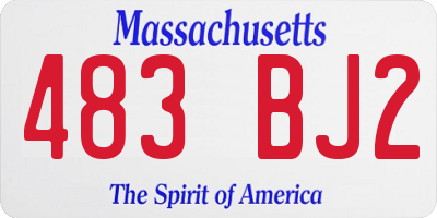 MA license plate 483BJ2