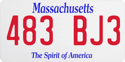 MA license plate 483BJ3