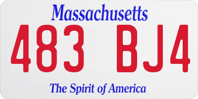 MA license plate 483BJ4
