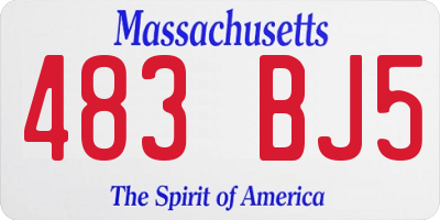 MA license plate 483BJ5