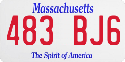MA license plate 483BJ6