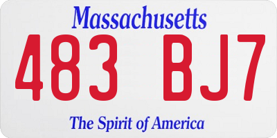 MA license plate 483BJ7