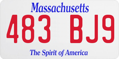 MA license plate 483BJ9