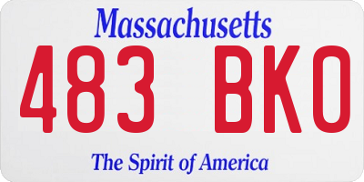 MA license plate 483BK0
