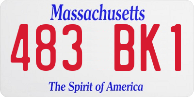 MA license plate 483BK1