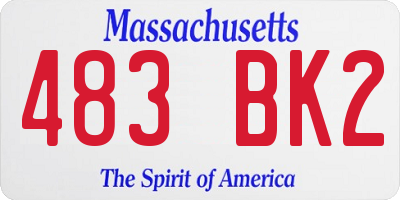 MA license plate 483BK2