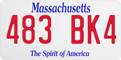 MA license plate 483BK4