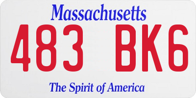MA license plate 483BK6