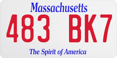 MA license plate 483BK7