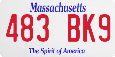 MA license plate 483BK9