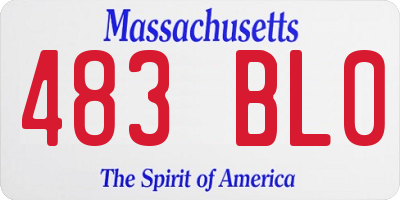 MA license plate 483BL0