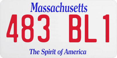 MA license plate 483BL1