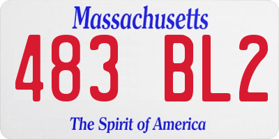 MA license plate 483BL2