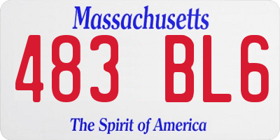 MA license plate 483BL6