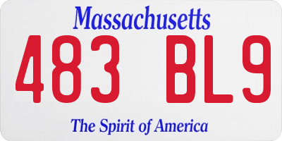 MA license plate 483BL9