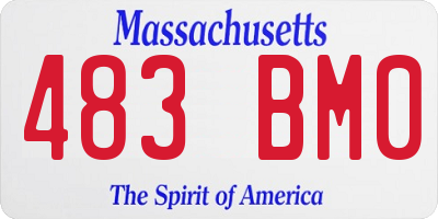 MA license plate 483BM0