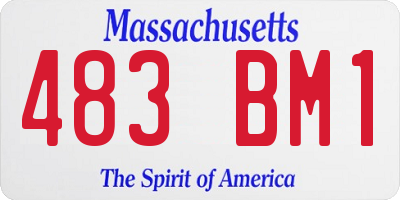 MA license plate 483BM1