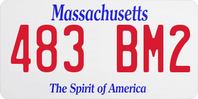 MA license plate 483BM2