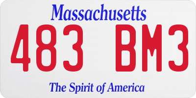 MA license plate 483BM3