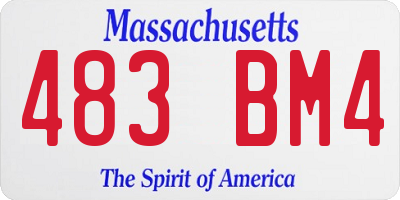 MA license plate 483BM4