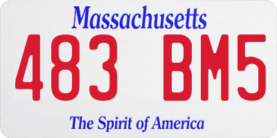 MA license plate 483BM5