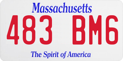 MA license plate 483BM6