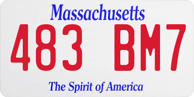 MA license plate 483BM7