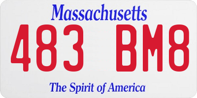 MA license plate 483BM8