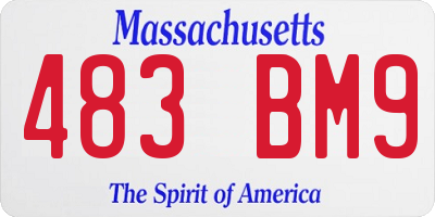 MA license plate 483BM9