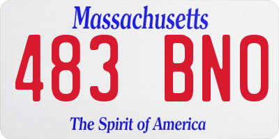 MA license plate 483BN0