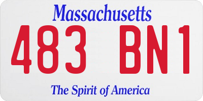 MA license plate 483BN1