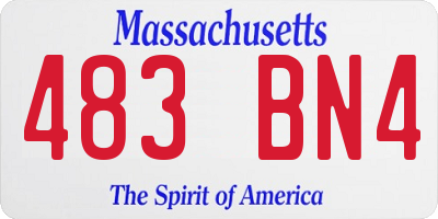 MA license plate 483BN4