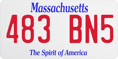 MA license plate 483BN5