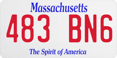 MA license plate 483BN6