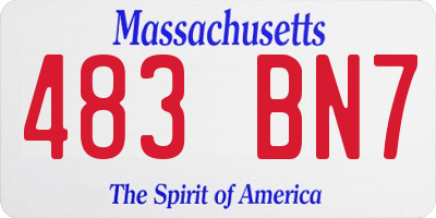 MA license plate 483BN7