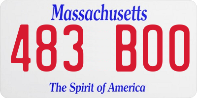 MA license plate 483BO0