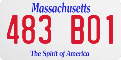 MA license plate 483BO1