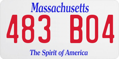 MA license plate 483BO4