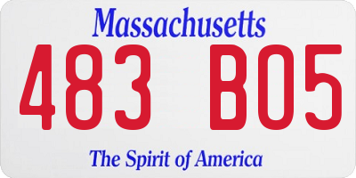 MA license plate 483BO5