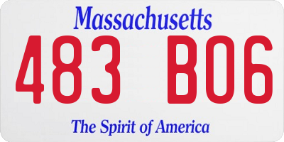 MA license plate 483BO6