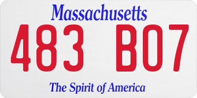 MA license plate 483BO7
